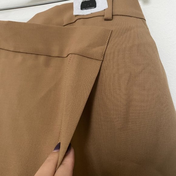 NWT Cordera Straight Tailoring deconstructed Asymmetrical Skirt Camel - Picture 7 of 13